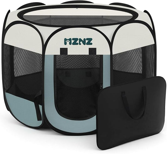 Dog Cat Playpen, Portable Puppy Pet Crate Indoor by MZNZ