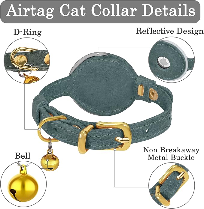 OOPSDOGGY Reflective Leather AirTag Cat Collar - Image 6