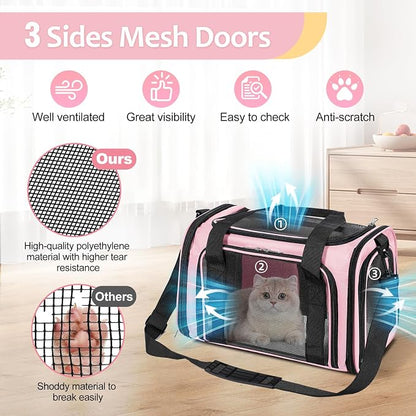 Discala Cat Dog Carrier Up to 15 Lbs TSA Airline Approved Pet Carrier - Image 6
