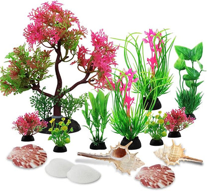 Aquarium Plants with Natural Decorations Shells - Image 8