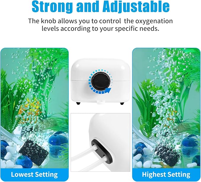 AQUANEAT Aquarium Air Pump for 20-210 Gallon Tank, Fish Air Bubbler, Hydroponic - Image 3