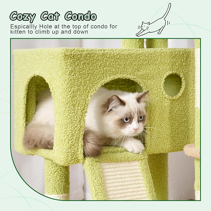 Cat Tree, 41.3" Cat Tower for Indoor Kittens - Image 5