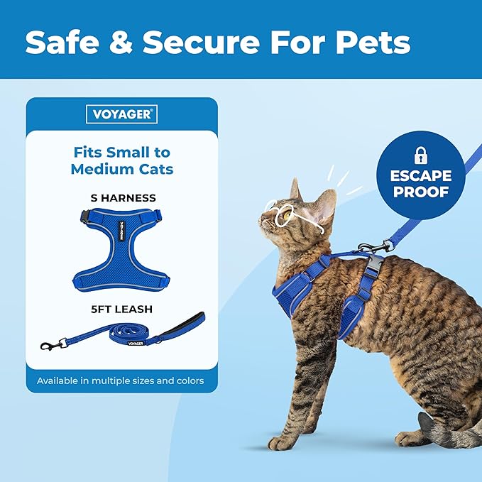 Voyager Escape-Proof Step-in Lock Cat Harness & 5ft Neoprene-Handle Leash Set - Image 2