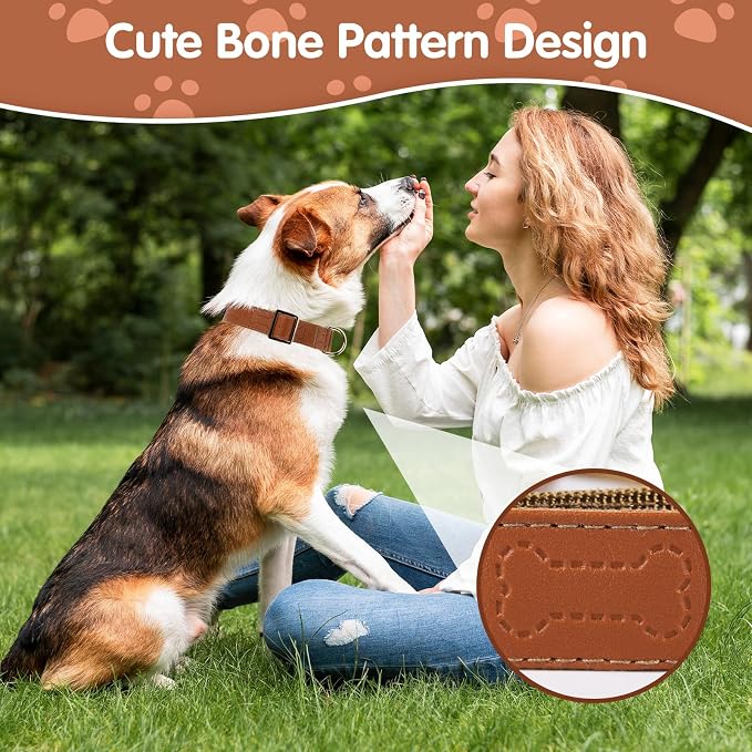 TDTOK Stylish Leather Dog Collar, Comfortable Soft PU Leather Dog Collars - Image 5