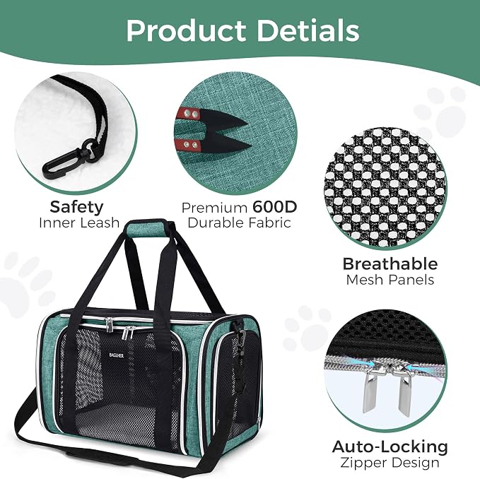 BAGLHER Pet Travel Carrier, Cat Carriers Dog Carrier - Image 3