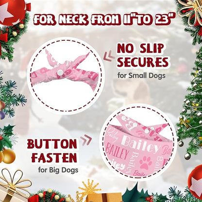 Personalized Dog Bandanas Custom Neckwear Name Button Anti-loosening Dog Scarf - Image 4