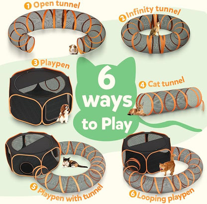 Cat Outdoor Enclosures Tunnel Playpen - Image 3