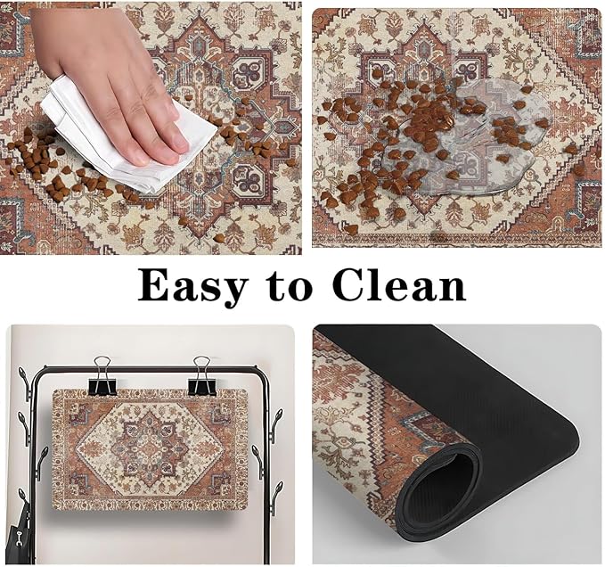 Dog Food Mats for Floors, Absorbent and Quick-Drying Pet Cat Food Mat, - Image 4