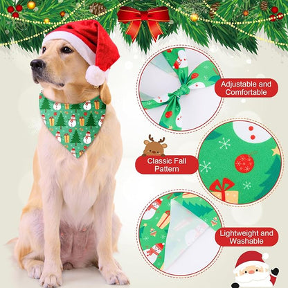 Sanwuta 50 Pcs Christmas Dog Bandanas and Collar Bow Ties Set 25 Bandanas Bulk - Image 5