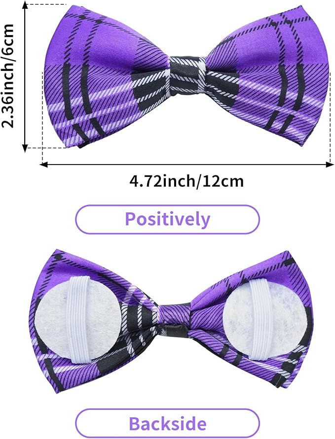 PET SHOW 8 Pack Plaid Big Dogs Collar Bow Ties - Image 2