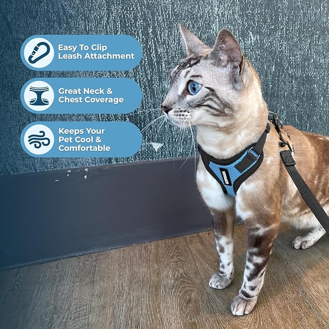 Voyager Escape-Proof Step-in Lock Cat Harness & 5ft Neoprene-Handle Leash Set - Image 5