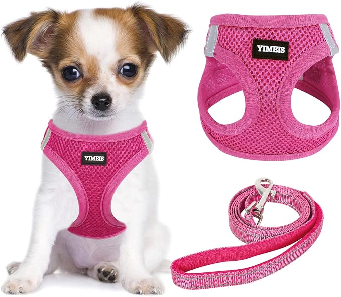 YIMEIS Dog Harness and Leash Set, No Pull Soft Mesh Pet Harness, Reflective by YIMEIS