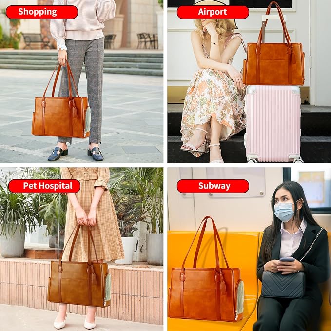Stylish Dog Purse Carrier, Leather Pet Carrier Bag - Image 5