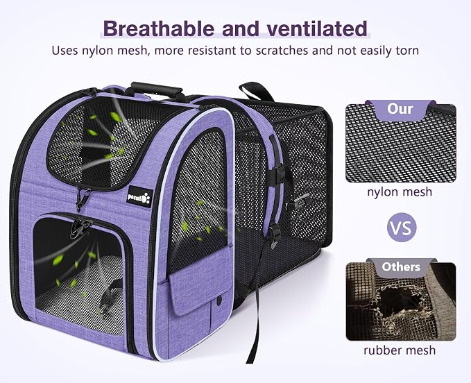 Pecute Cat Backpack Carrier Expandable, Pet Backpack - Image 5
