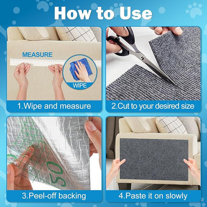 Cat Carpet Protector 47.2"x15.8", Wall Corner Cat Scratcher Pad - Image 7