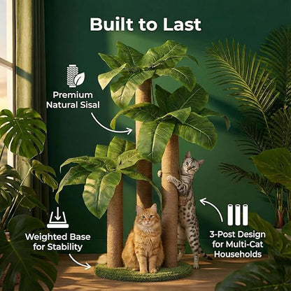 31.5Inch Cat Scratching Post, Cat Scratcher Tree - Image 2