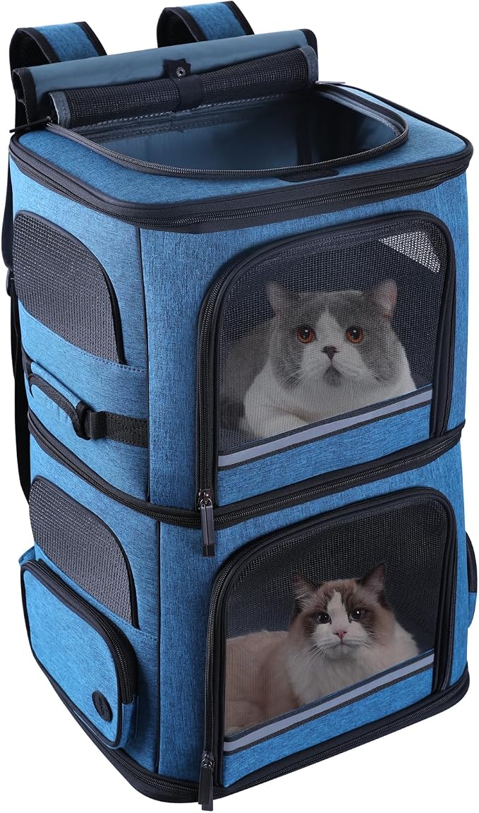 Double Cat Carrier for 2 Cats, Dog Backpack Carrier for Medium Dogs, Double by GROXKOX