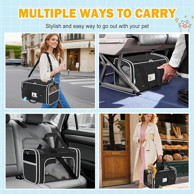 HUANLANG Soft-Sided Cat Carrier Airline Approved, Dog Carriers - Image 8