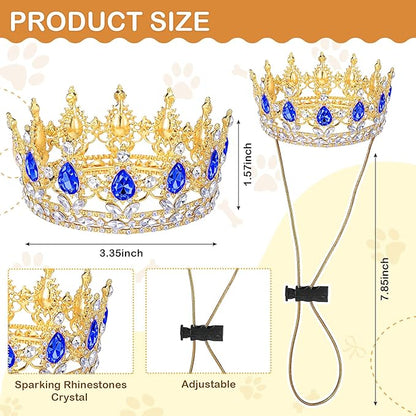 Abbylike Pet Rhinestone King Crown, Queen Crown - Image 2
