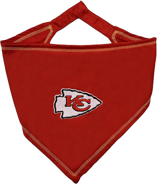 NFL Kansas City Chiefs TIE Bandana, Large/X-Large. Dog Bandana Scarf Bib by PETSFIRST