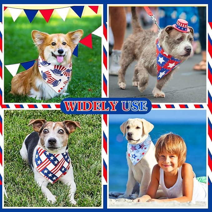Aliceset 180 Pcs 4th of July Dog Bandanas Bulk Patriotic Dog Bandanas - Image 7