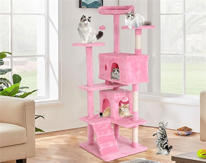 Heavy Duty Cat Tree Tower, Cat Condo, Hanging Ball by BORGEBY