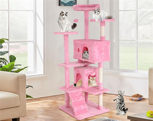 Heavy Duty Cat Tree Tower, Cat Condo, Hanging Ball by BORGEBY