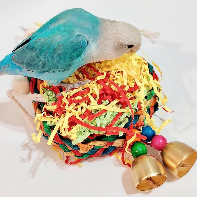 Parakeet Toys, Natural Sola Balls and Shredding Hanging Chewing Toy, Bird Toys - Image 4