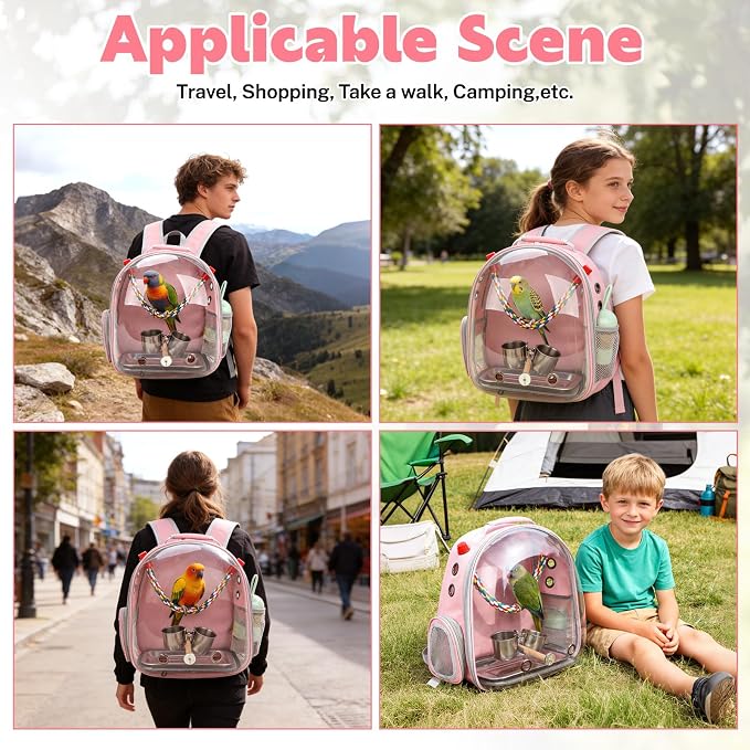 Rypet Bird Carrier Backpack Parrot Portable Breathable Bag Pet Bird Lightweight - Image 6