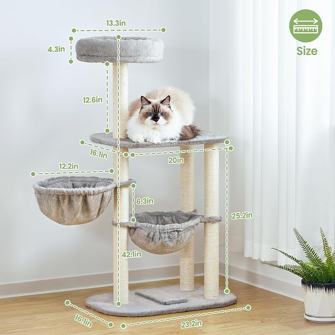 Small Cat Tree Tower with Lots of Scratching Posts - Image 5