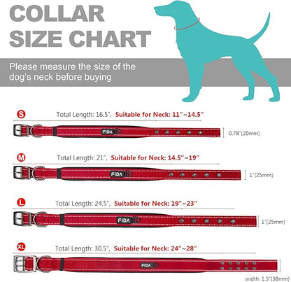 Fida Heavy Duty Dog Collar, Ultra Comfortable Soft Neoprene Padded, Adjustable - Image 6
