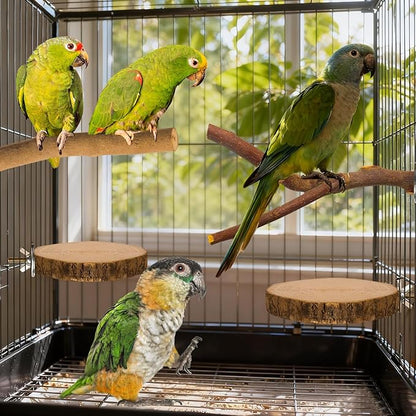 8 Pack Natural Wood Bird Perches, Parrot Perch Stand Bird Cage Accessories - Image 6