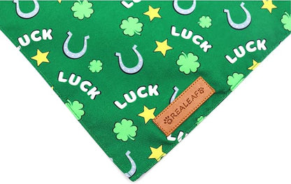 Realeaf St. Patrick's Day Dog Bandanas 2 Pack, Reversible Green Dog Scarf - Image 5