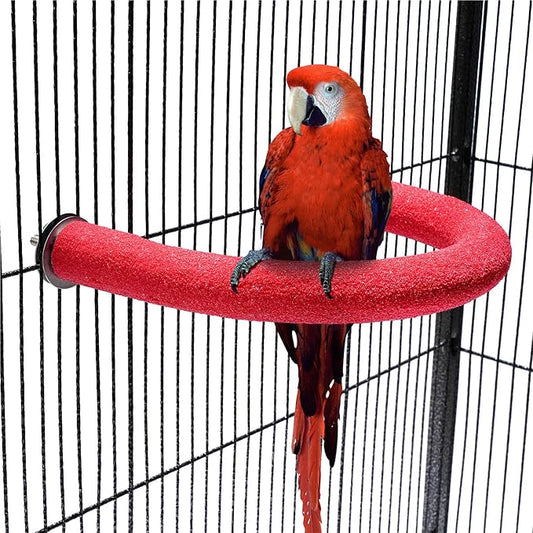 U Shape Parrot Perch Stand Toy Bird Platform Sand Paw Grinding Clean Stick by FrgKbTm