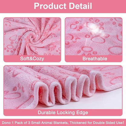 Dono 1 Pack 3 Dog Blankets, Soft Fluffy Fleece Pet Blanket Warm Sleep Mat Paw - Image 5