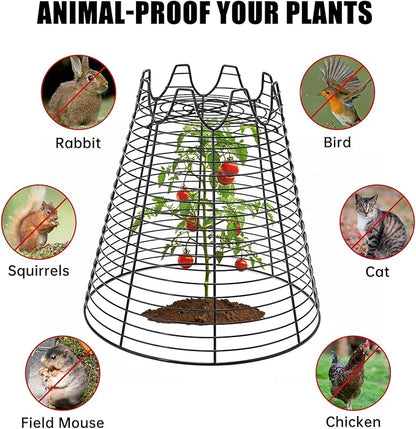 4 Pcs 11.6"×11.6" Plant Protectors from Animals, Sturdy Metal Plant Cages - Image 3