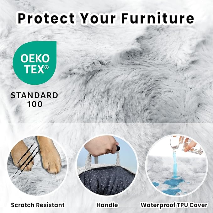Calming Dog Couch Bed for Large Dogs, 41 x 37 inch Waterproof Removable Pet Mat - Image 3