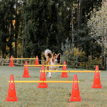 TNZMART Dog Agility Hurdle Cones Pet Jump Training Set Dog Agility Course - Image 2