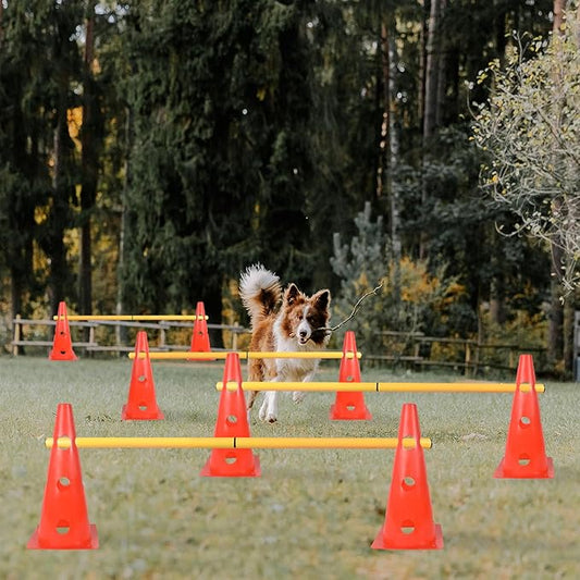 TNZMART Dog Agility Hurdle Cones Pet Jump Training Set Dog Agility Course - Image 2