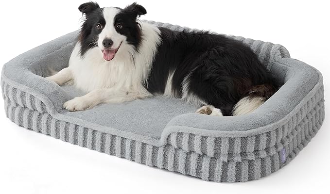 LE SURE Cute L-Plus Dog Beds, Orthopedic Waterproof Large Pet Bed by Lesure