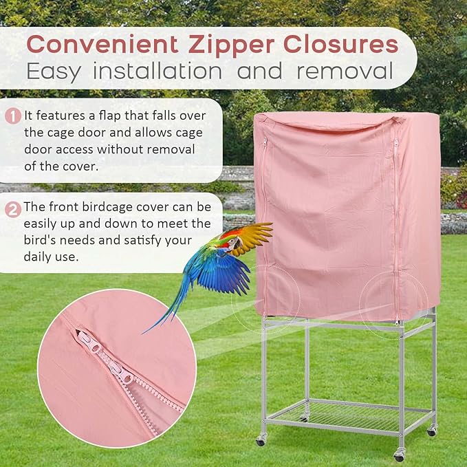 QBLEEV Birdcage Covers, Breathable Parrot Cage Cover Shade, Universal Blackout - Image 4