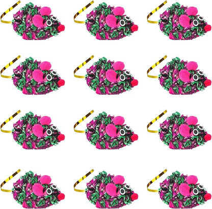 SunGrow 12 Pack Cat Crinkle Mice, 6x1.5 Inch Mice - Image 2