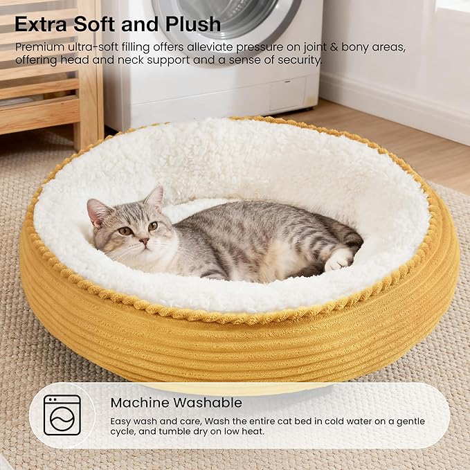 Love's cabin Round Donut Cat and Dog Cushion Bed, 20in Pet Bed - Image 7