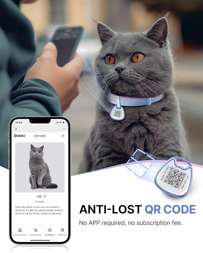 Cat Collar with QR Code Name Tag, Breakaway Kitten Collar - Image 2