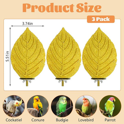 3 Pcs Bird Perch Resin Bird Beak Grinding Stone Leaf Shape Perch Stand Foot - Image 3