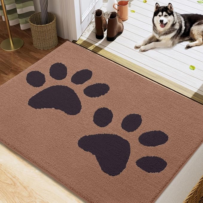 Buganda Dog Door Mat for Muddy Paws, Absorbent Dirt Trapper Washable Indoor by Buganda