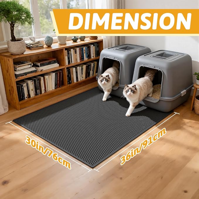 Pieviev Cat Litter Mat Double Layer Waterproof Urine Proof Trapping Mat 1 Pack) - Image 2