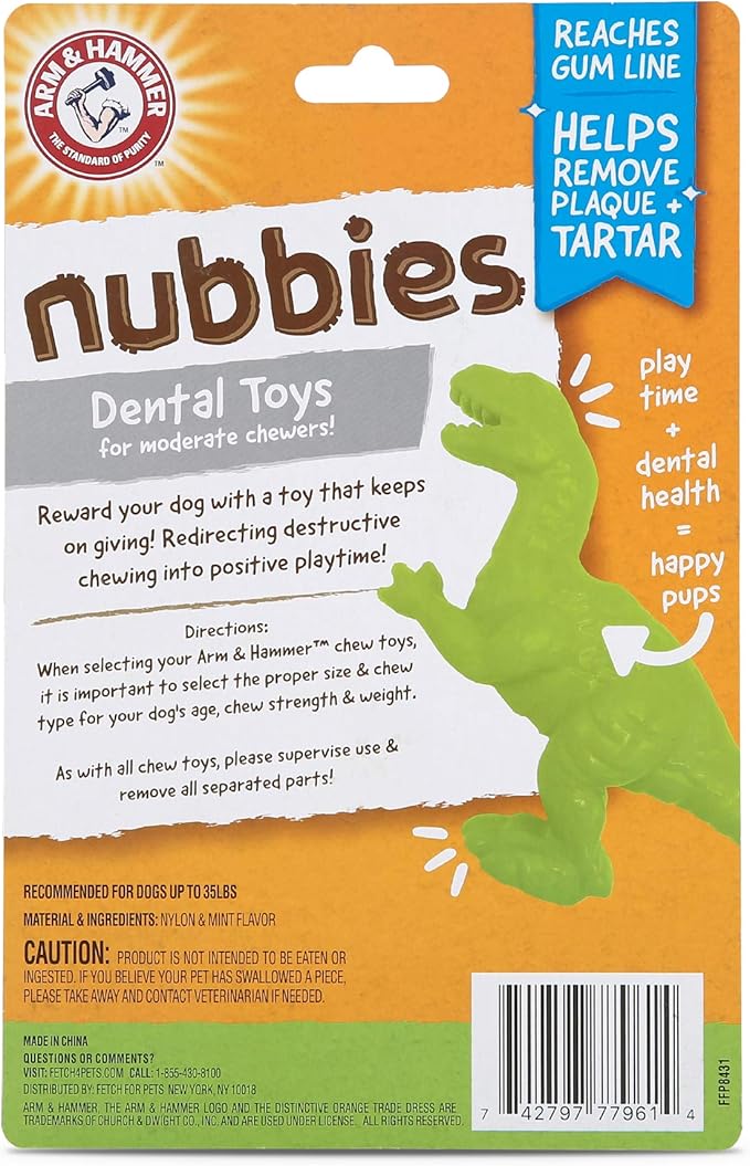 Arm & Hammer for Pets Nubbies Dental Toys T-Rex Dental Chew Toy for Dogs Best - Image 7