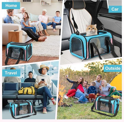 Discala Cat Dog Carrier Up to 15 Lbs TSA Airline Approved Pet Carrier - Image 8
