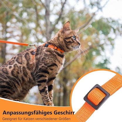 PUPTECK Adjustable Cat Harness and Leash Set Escape Proof Kitten Strap Collar - Image 5